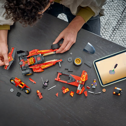 LEGO NINJAGO 15-jarig Jubileum: X-1 Ninja Charger – Speelgoed Auto Bouwpakket met Motor en 3 Minifiguren Incl. Kai – Nostalgisch Cadeau voor Jongens vanaf 14 Jaar en Volwassen Fans – 71867