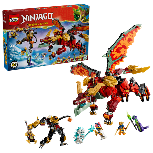 LEGO NINJAGO Wyldfyre's Transformerende Drakenmecha Speelgoed voor Kinderen Vanaf 9 Jaar - Bouwpakket met 6 Minifiguren, incl. Keizerin Beatrix en Zuurmonster - Cadeau voor Jongens en Meisjes 71868