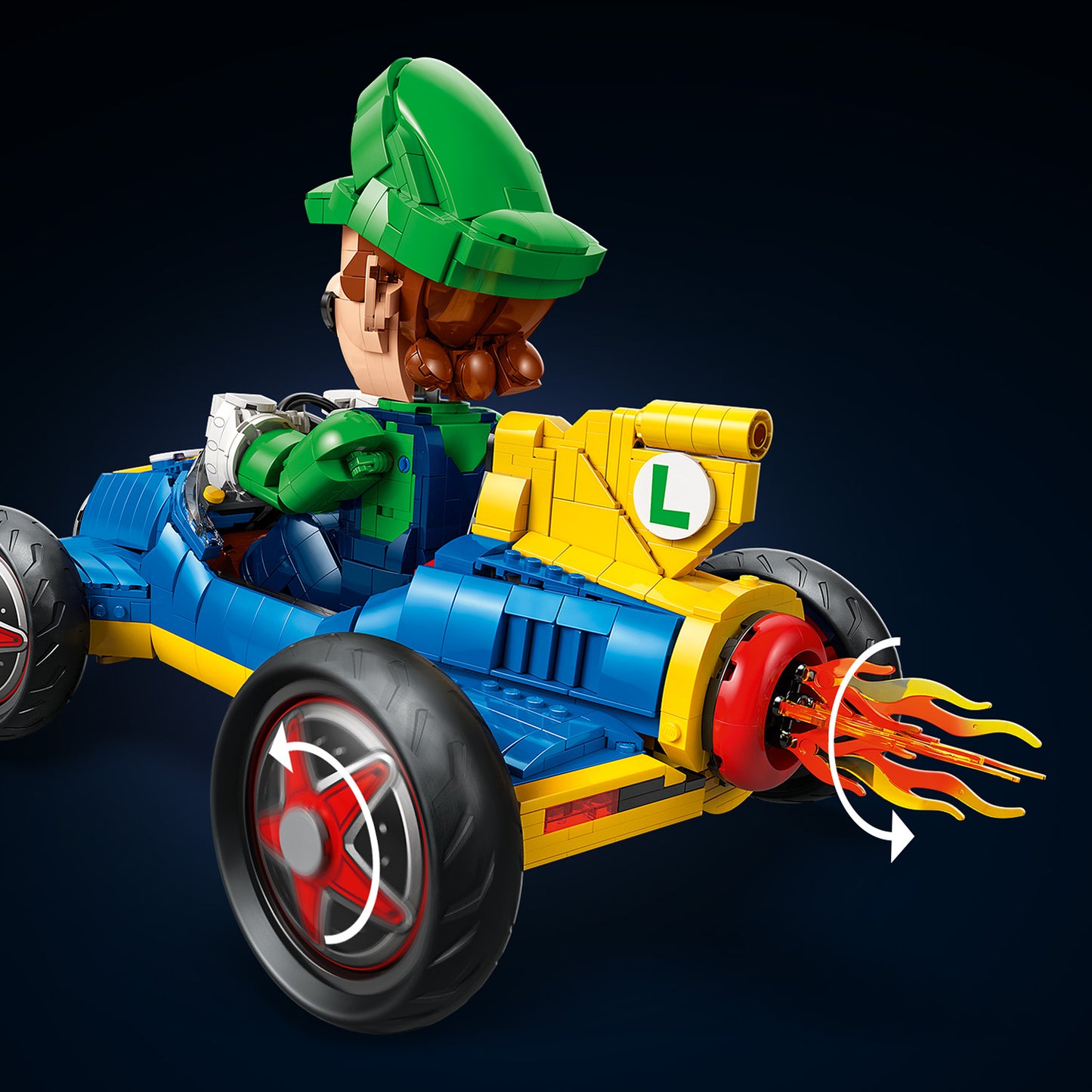 LEGO Mario Kart: Luigi en Mach 8 – Nintendo Personage Displayfiguur en Auto Bouwpakket voor Volwassenen – Verzamelbare Gaming Merchandise – Cadeau-idee voor Fans – 72050