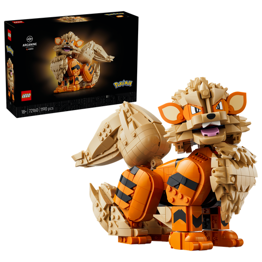 LEGO Pokémon Arcanine Bouwpakket voor Volwassenen - Gedetailleerd Dieren Figuur met Verstelbare Onderdelen - Woondecoratie en Kantoor Decoratie - Cadeau voor Mannen en Vrouwen 72160
