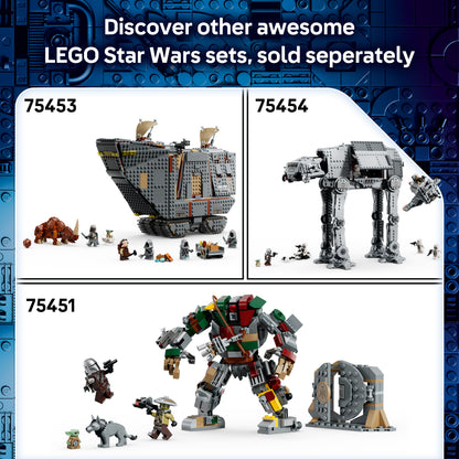 LEGO Star Wars 75453 Offworld Sandcrawler en Mudhorn - Voertuig Bouwpakket voor Kinderen en Tieners met 7 Personages Incl. Grogu - Cadeau voor Jongens, Meisjes en de Mandalorian Fans vanaf 14 Jaar