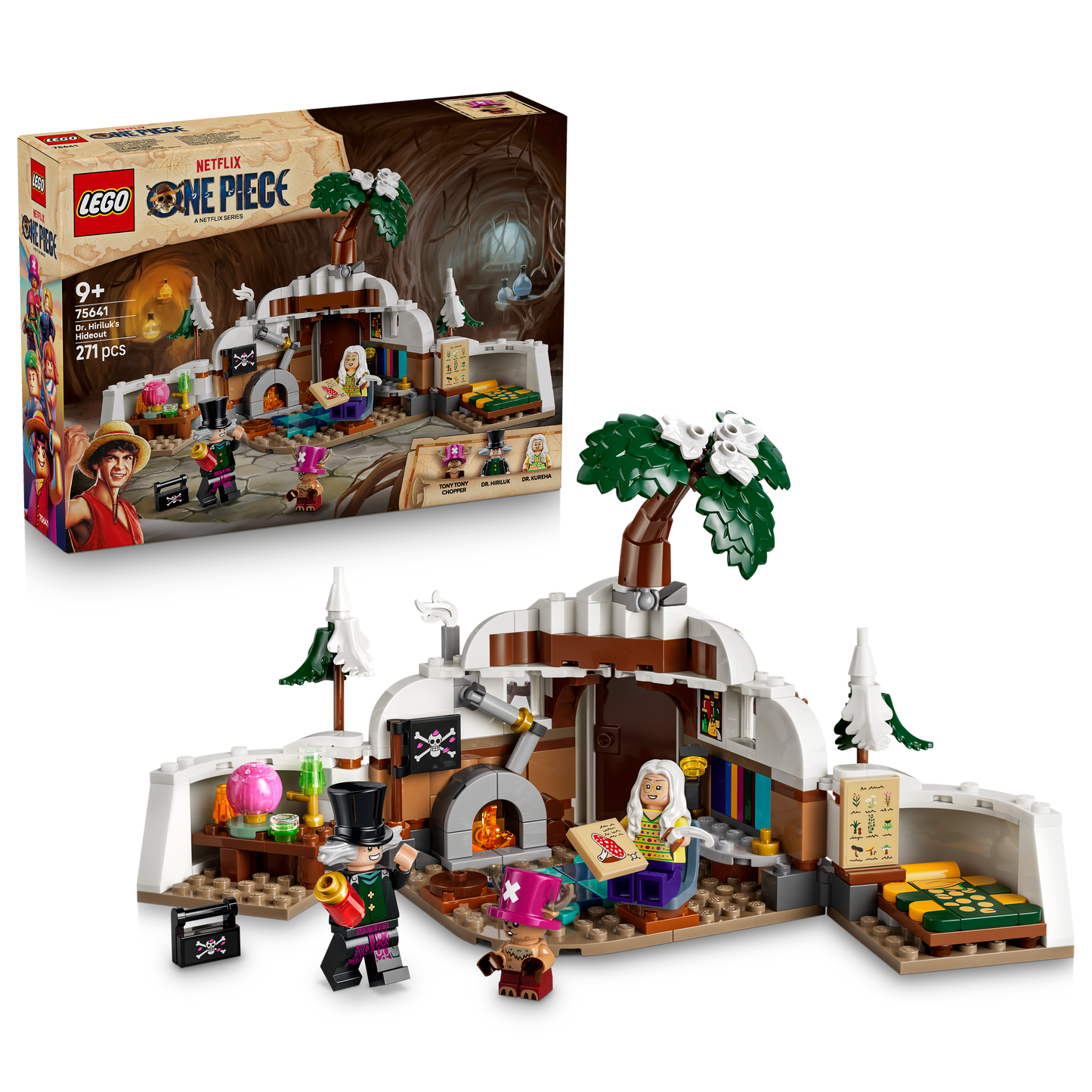 LEGO ONE PIECE De Schuilplaats van Dr. Hiriluk – Speelgoed voor Kinderen met 3 Minifiguren Incl. Tony Tony Chopper – Kinderkamer Decoratie – Cadeau voor Jongens en Meisjes vanaf 9 Jaar – 75641
