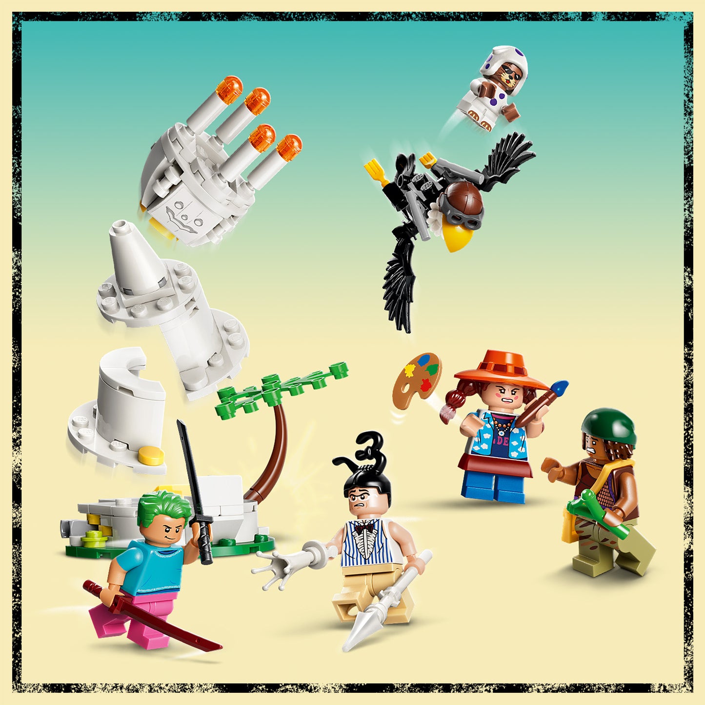 LEGO ONE PIECE Dorry vs. Brogy – Reuzen van Kleine Gaarde – Interactief Speelgoed voor Kinderen met 2 Actiefiguren en 5 Minifiguren – Cadeau voor Jongens en Meisjes vanaf 9 Jaar en Fans – 75644