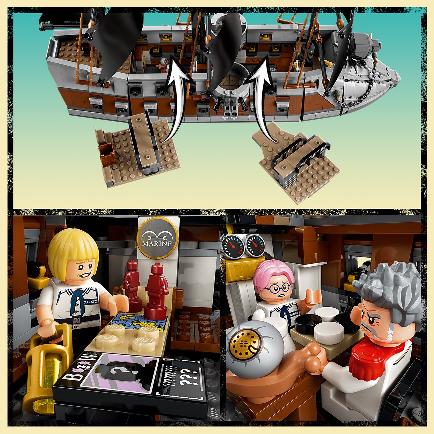 LEGO ONE PIECE Het Slagschip van Garp – Boot Bouwpakket met 8 Minifiguren Incl. Zoro, Usopp en Nami – Kinderkamer Decoratie – Cadeau voor Jongens en Meisjes vanaf 9 Jaar en Fans – 75646