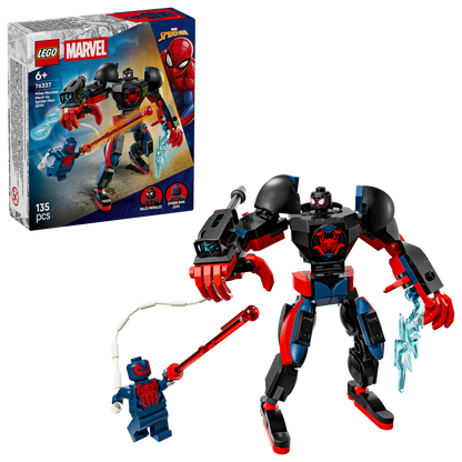 LEGO Marvel Miles Morales Mecha vs. Spider-Man 2099 Bouwpakket met Speelgoed voor Kinderen 76337
