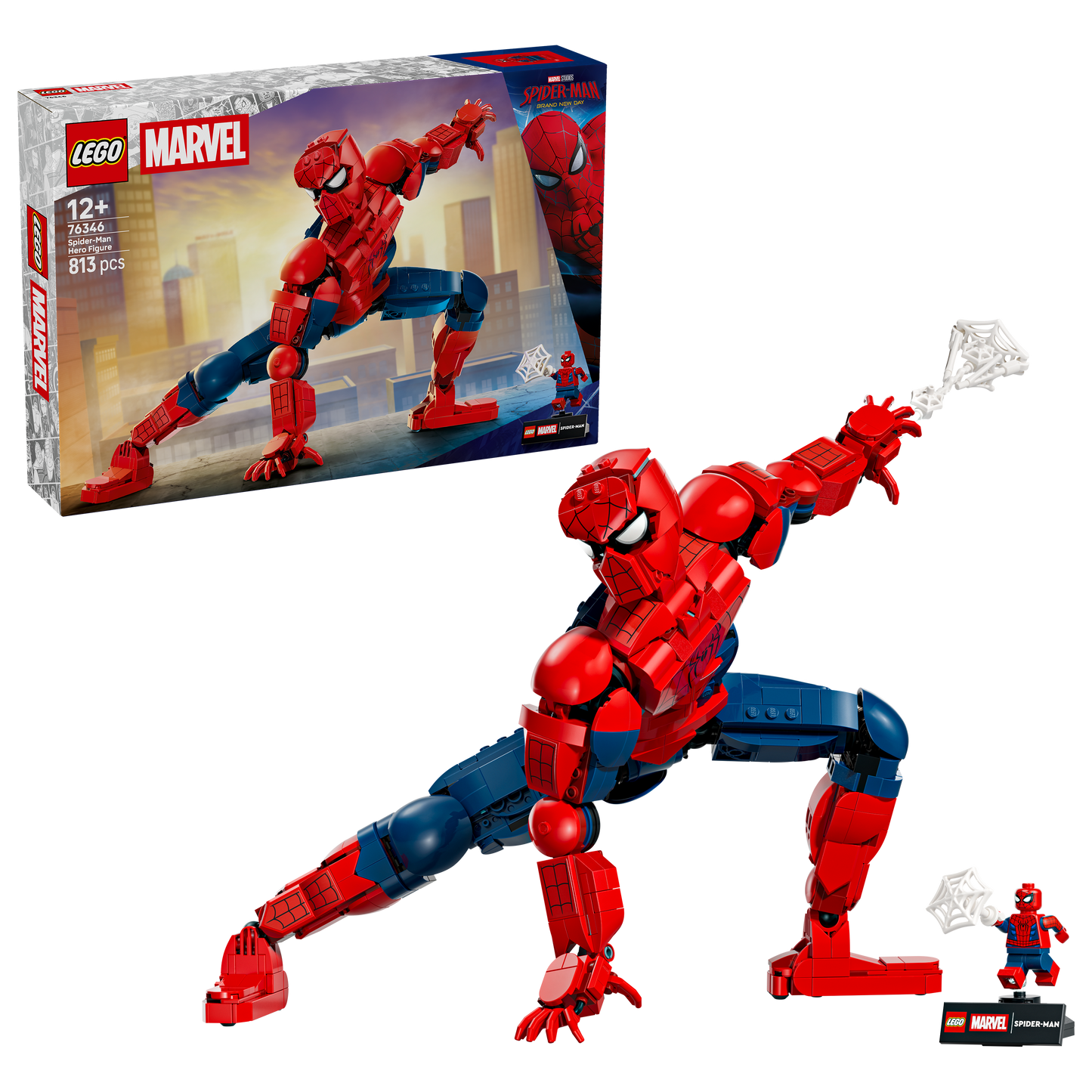 LEGO | Marvel Spider-Man Heldenfiguur - Superheld Speelgoed Incl. Actiefiguur met Verzamelbare Minifiguur - Slaapkamer Decoratie - Cadeau voor Jongens, Tieners en Fans Vanaf 12 Jaar - 76346
