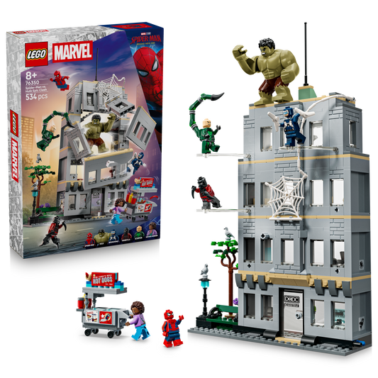 LEGO | Marvel Spider-Man vs. Hulk Ultieme Confrontatie - Superheld Speelgoed voor Kinderen met Kantoor van 4 Verdiepingen, Actiefiguur en 5 Minifiguren - Cadeau voor Jongens Vanaf 8 Jaar - 76350