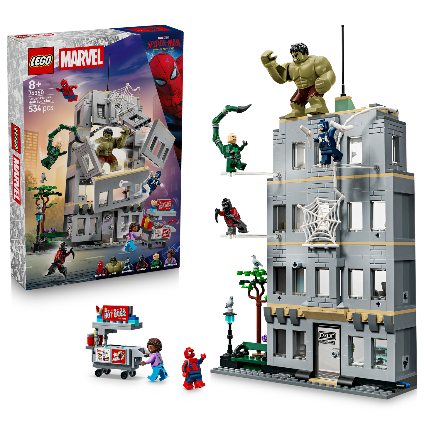 LEGO | Marvel Spider-Man vs. Hulk Ultieme Confrontatie - Superheld Speelgoed voor Kinderen met Kantoor van 4 Verdiepingen, Actiefiguur en 5 Minifiguren - Cadeau voor Jongens Vanaf 8 Jaar - 76350