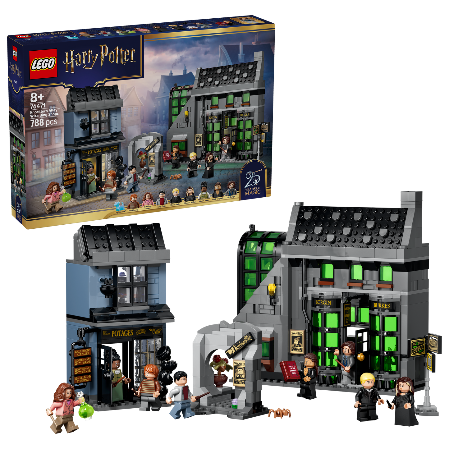 LEGO Harry Potter Verdonkeremaansteeg Tovenaarswinkels Speelgoed - Speelgoedwinkel Bouwpakket met 8 Minifiguren en Patronus - Kinderkamer Decoratie - Cadeau voor Meisjes en Jongens Vanaf 8 Jaar 76471