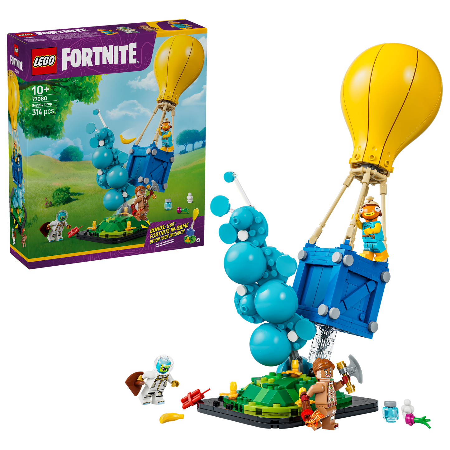 LEGO Fortnite Supply Drop Bouwpakket met Minifiguren van Fishstick, Leviathan en Ginger Gunner Incl. Slurp Juice - Kinderkamer Decoratie - Cadeau voor Jongens, Meisjes en Gamers vanaf 10 Jaar - 77080