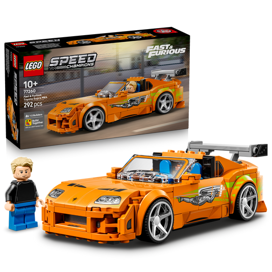 LEGO Speed Champions The Fast and The Furious Toyota Supra MK4 Auto Speelgoed voor Kinderen - Bouwpakket met Brian O’Conner Minifiguur - Cadeau voor Jongens, Tieners en Fans Vanaf 10 Jaar 77260