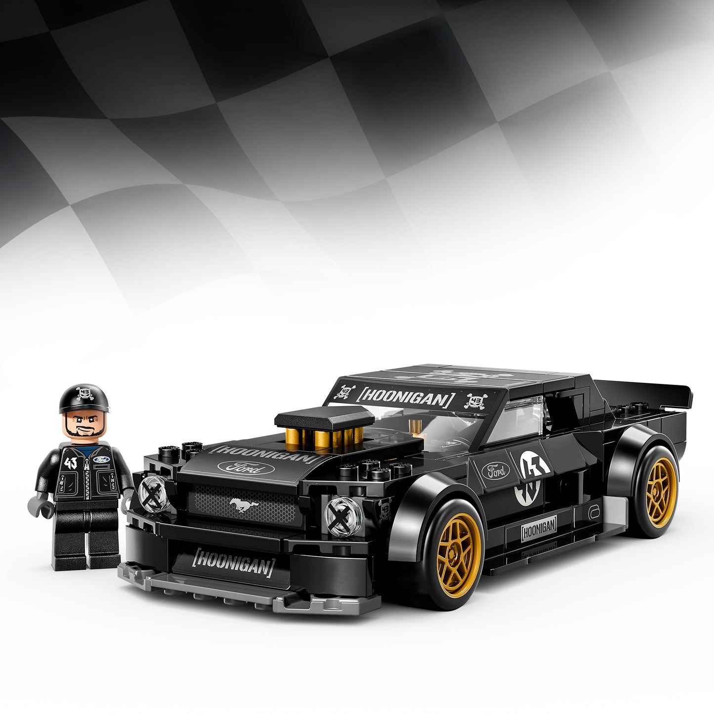 LEGO Speed Champions Ken Blocks '65 Ford Mustang Hoonicorn V1 Muscle Car Auto Speelgoed voor Kinderen - Bouwpakket met Minifiguur - Kinderkamer Decoratie - Cadeau voor Jongens Vanaf 9 Jaar 77262