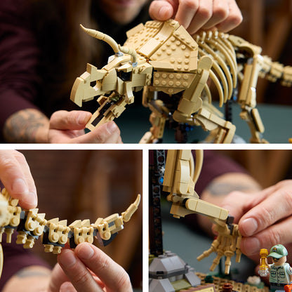 LEGO Jurassic World Dinosaurusfossielen: Triceratops – Display Bouwpakket voor Volwassenen met Dr. Gerry Harding Minifiguur – Woondecoratie – Cadeau voor Jurassic Park Fans – 77985