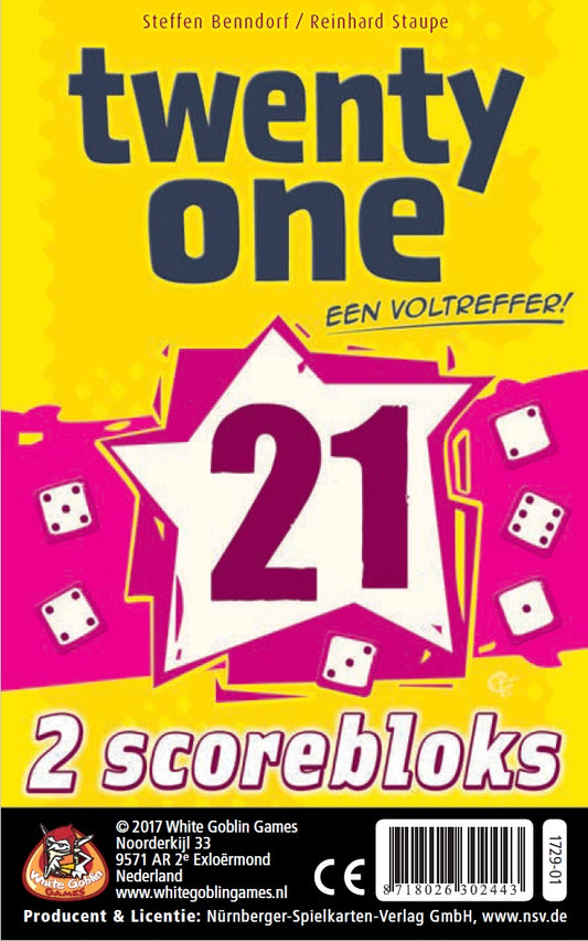 Twenty One (21) Scoreblok