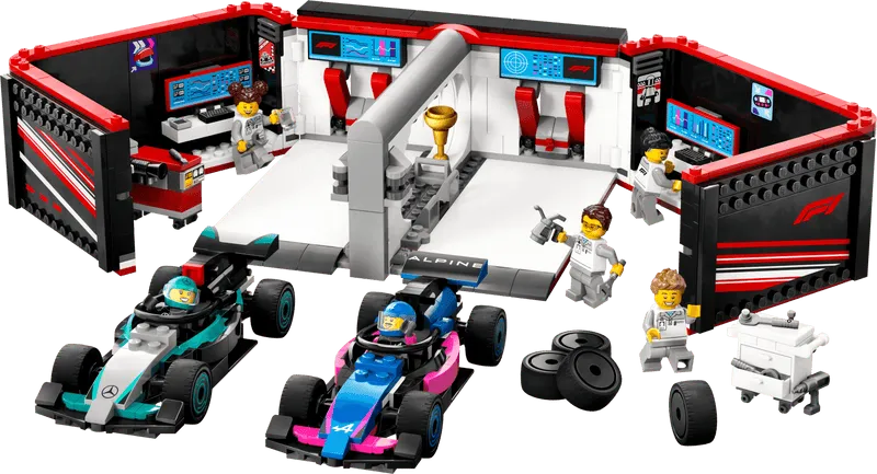 LEGO Pit Box with Mercedes AMG and Alpine F1 Cars 60444 City (Delivery: January 1, 2025)