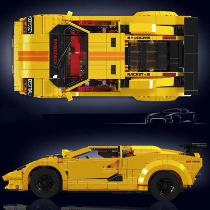 Afstandbediende klassieke "stier" 1383 delig geel (lijkend op Lamborghini Countach) BLOCKZONE @ 2TTOYS BLOCKZONE €. 129.99