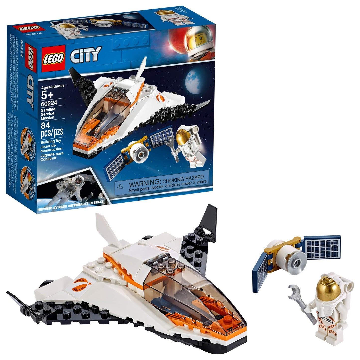 LEGO Ruimte Satelliet shuttle met astronaut 60224 City | 2TTOYS ✓ Official shop<br>