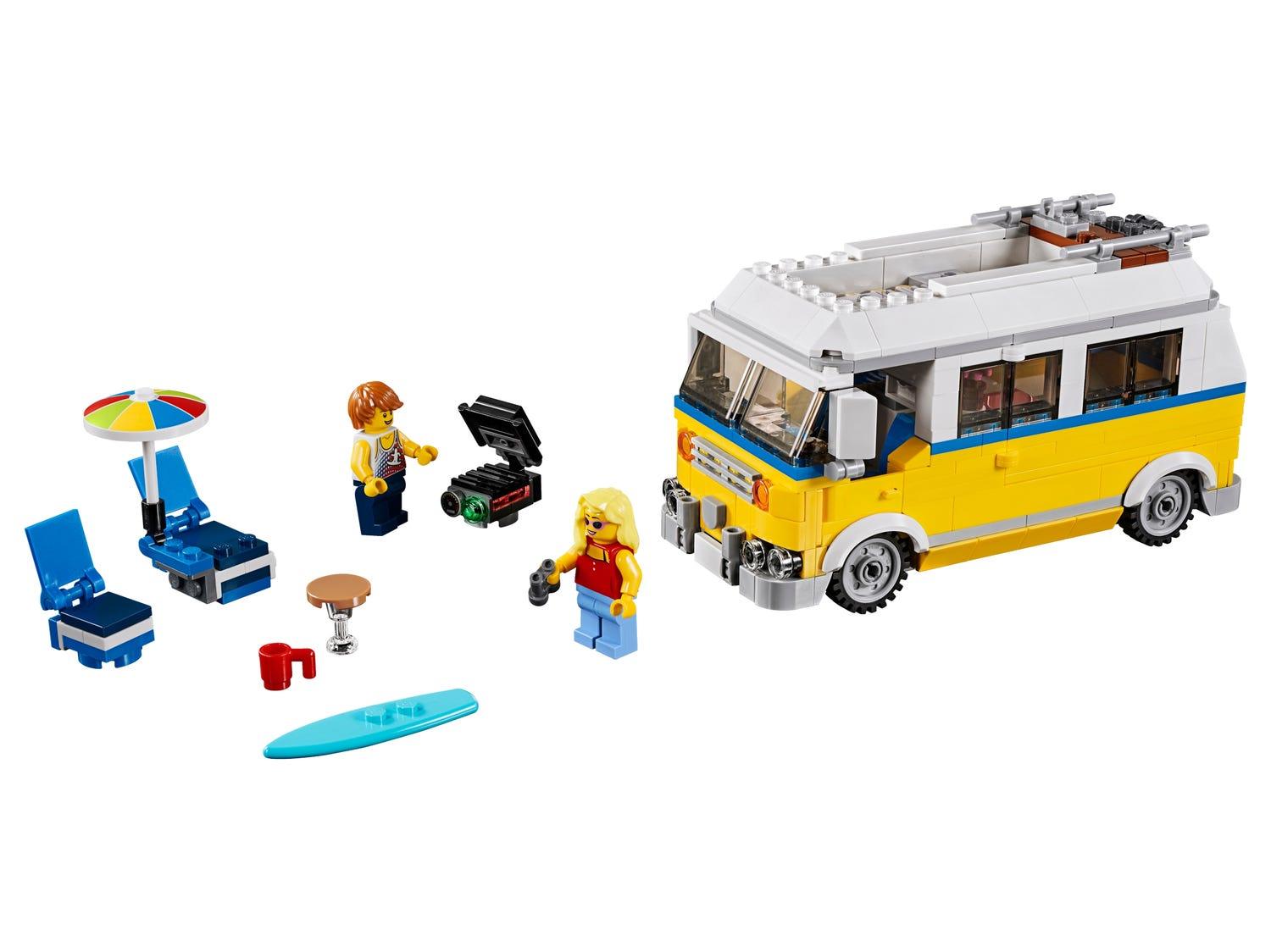 LEGO Surfersbusje Camper Van met vakantievierder 31079 Creator 3-in-1 | 2TTOYS ✓ Official shop<br>