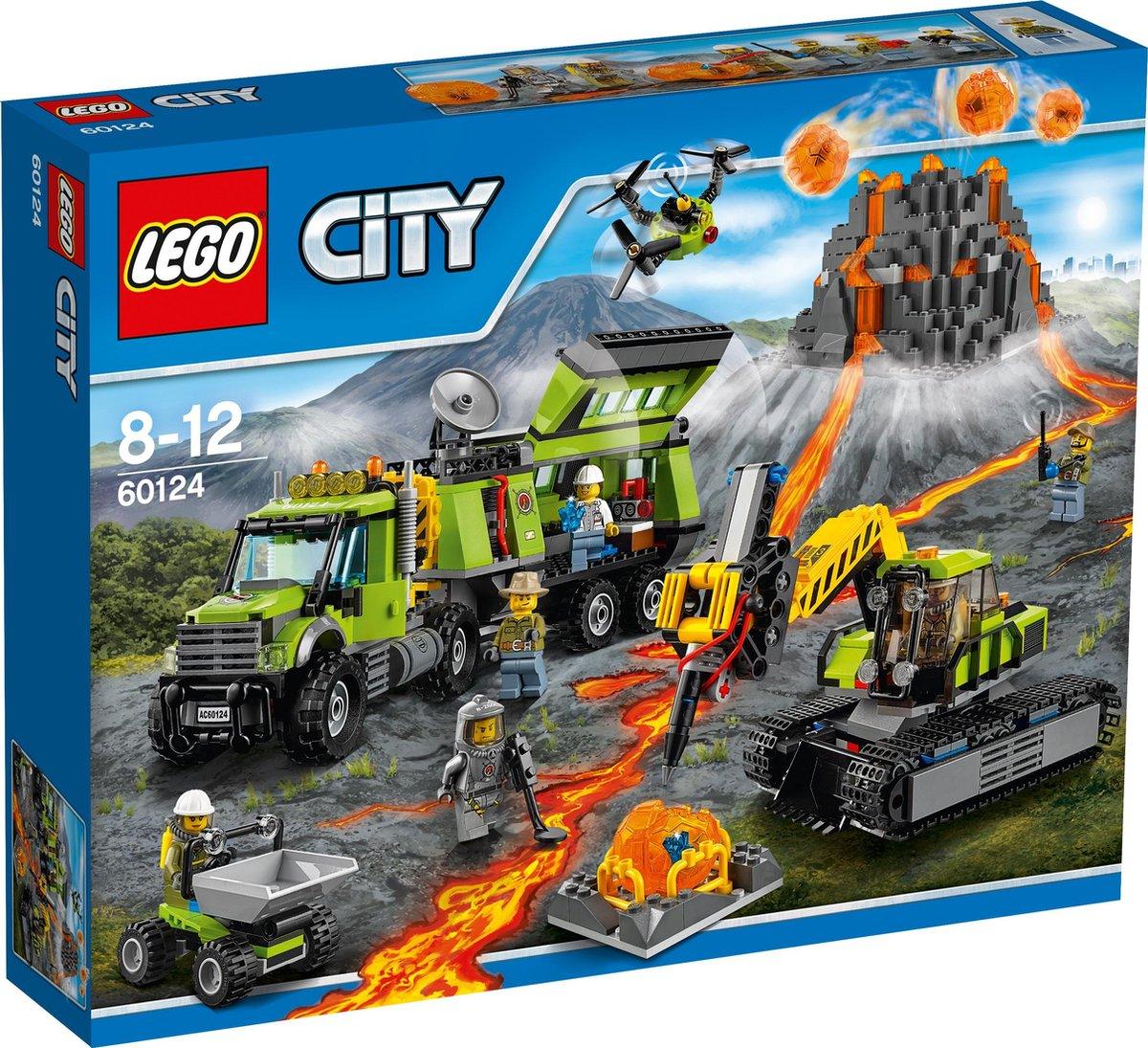LEGO Vulkaan Mobiel controle centrum truck met oplegger 60124 City | 2TTOYS ✓ Official shop<br>
