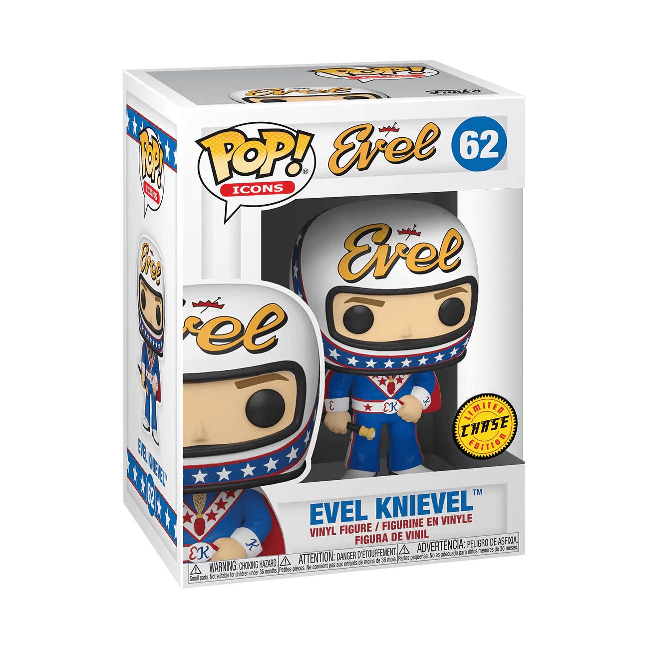 Funko Pop! 62 Evel Knievel Icons Evel Knievel FUN 49837 CHASE | 2TTOYS ✓ Official shop<br>