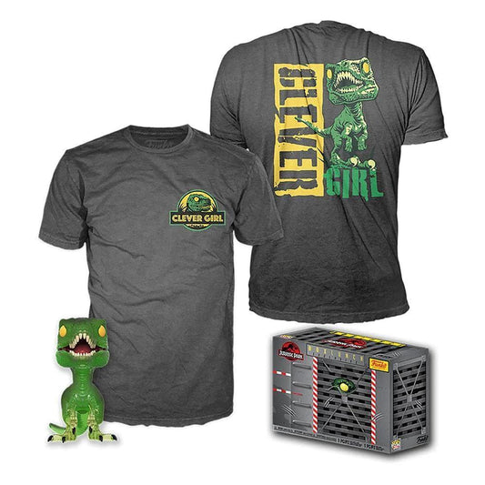 Funko Pop! Tee Jurassic Park POP! & Tee Box Clever Raptor FUN 47628L | 2TTOYS ✓ Official shop<br>