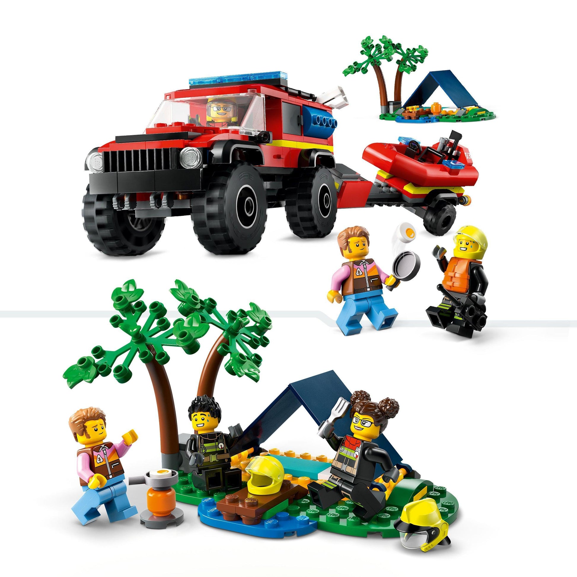 LEGO Brandweerwagen met reddingsboot 60412 City | 2TTOYS ✓ Official shop<br>