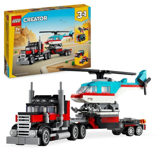 LEGO Flatbed Truck with Helicopter 31146 Creator 3 in 1 | 2TTOYS ✓ Official shop<br>