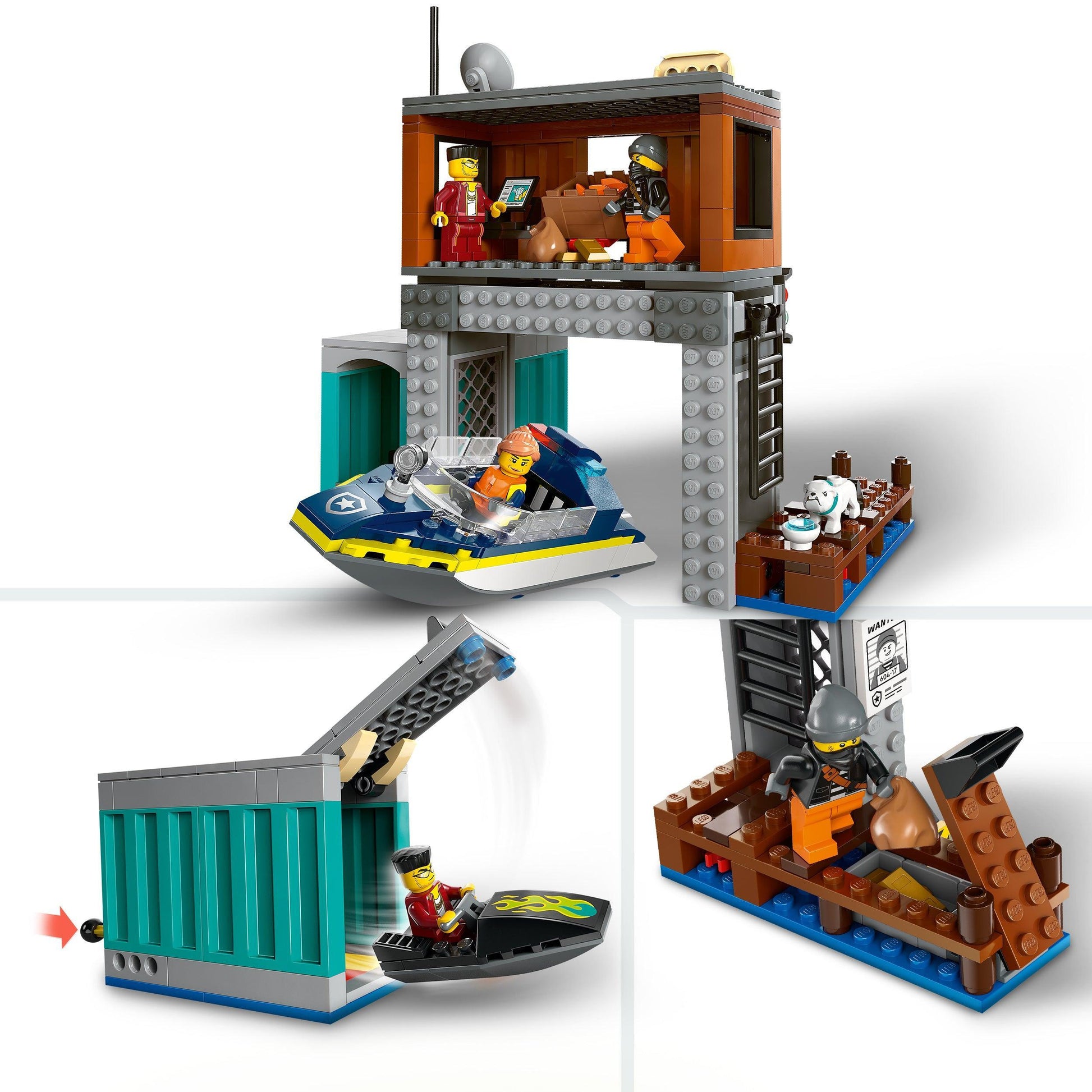 LEGO Politiespeedboot en boevenschuilplaats 60417 City | 2TTOYS ✓ Official shop<br>