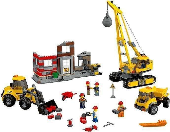 LEGO Sloop terrein met kraan, vrachtwagen en graafmachine 60076 City | 2TTOYS ✓ Official shop<br>