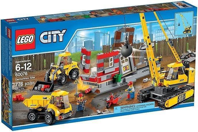 LEGO Sloop terrein met kraan, vrachtwagen en graafmachine 60076 City | 2TTOYS ✓ Official shop<br>