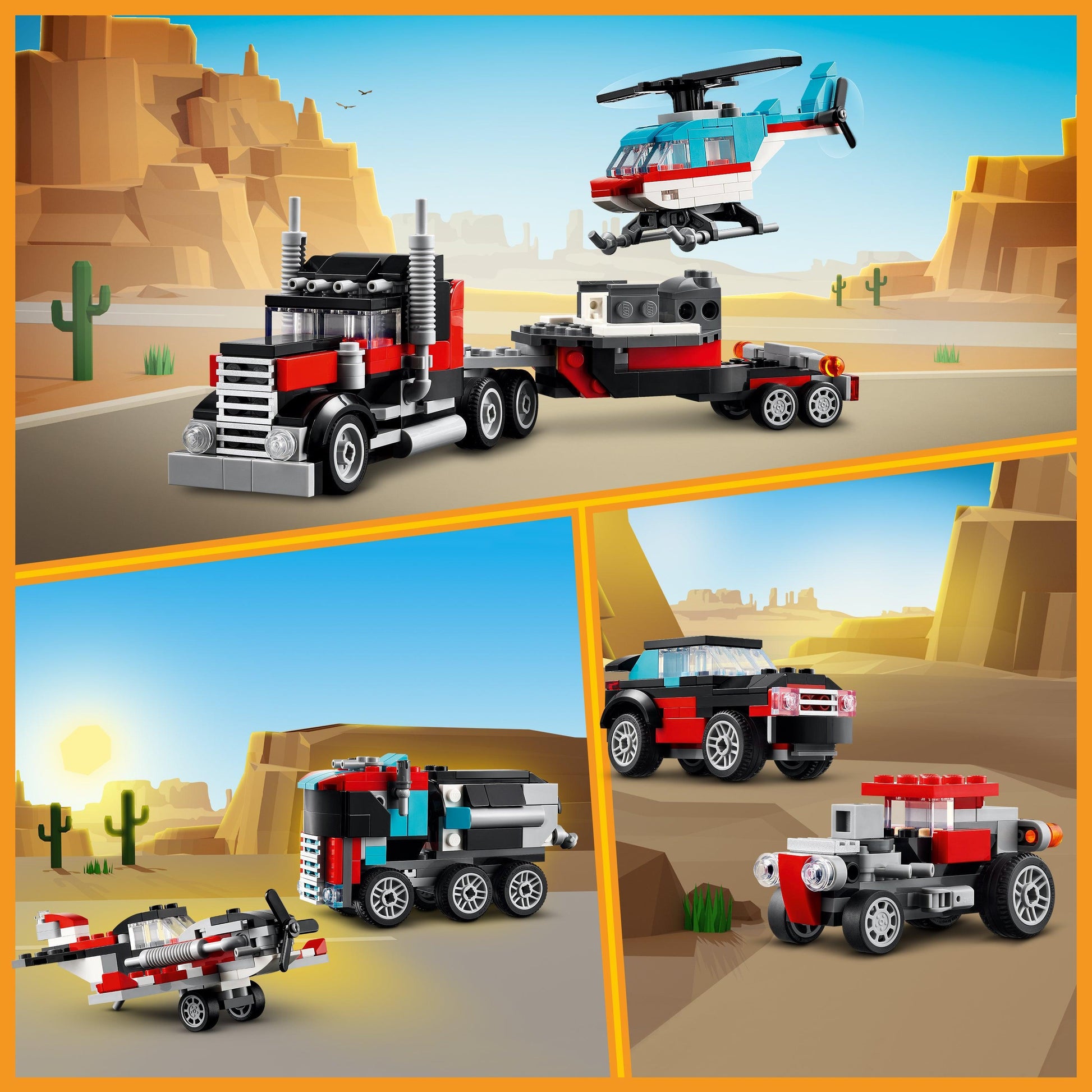LEGO Vrachtwagen met helikopter 31146 Creator 3 in 1 | 2TTOYS ✓ Official shop<br>