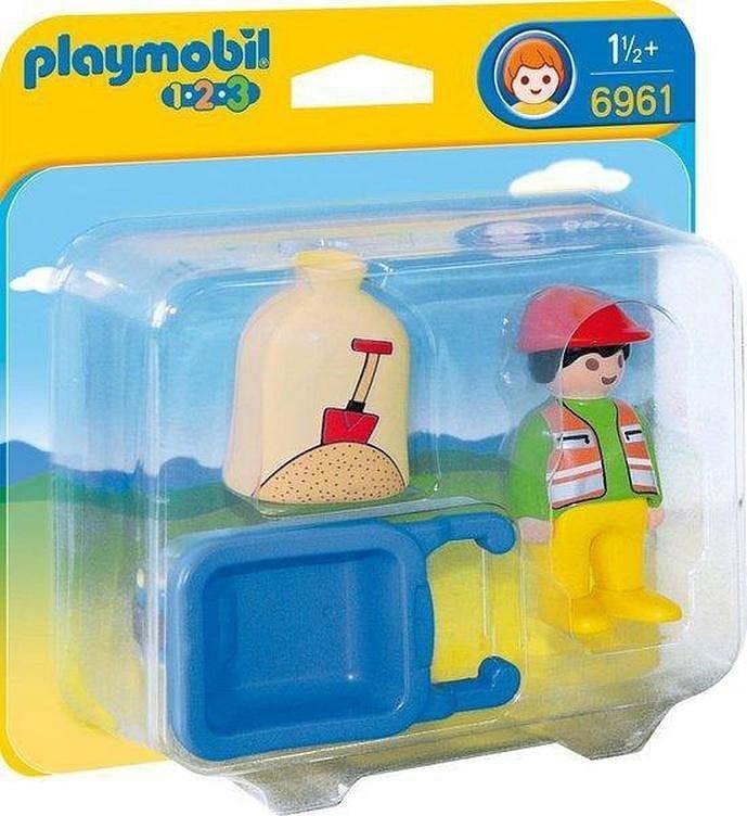 Playmobil Arbeider met kruiwagen 6961 1,2,3 | 2TTOYS ✓ Official shop<br>