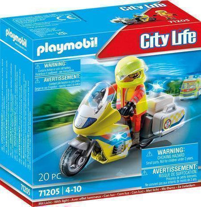 PLAYMOBIL Noodmotorfiets met zwaailicht 71205 City Life | 2TTOYS ✓ Official shop<br>